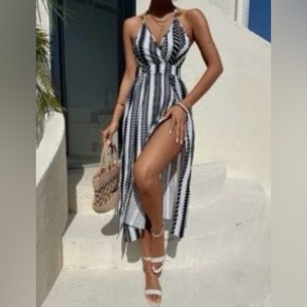 SHIEN Backless Thigh Split Dress